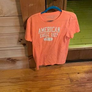 Men's short sleeve bright orange American eagle t shirt